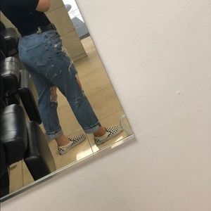 Custom high waisted distressed Levi’s jeans
